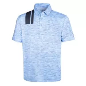 Image of Island Green Racing Print Golf Shirt Mens - Blue