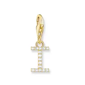 Image of THOMAS SABO Gold Plated Zirconia Letter I Charm
