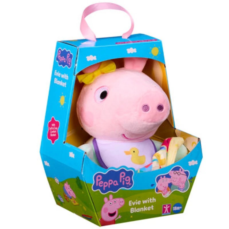 Image of Peppa Pig Baby Evie With Blanket Soft Plush Toy