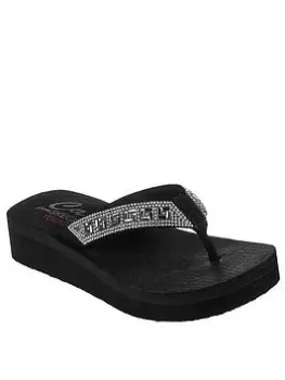 Image of Skechers Vinyasa Geo Queen Wedge Sandals, Black, Size 5, Women