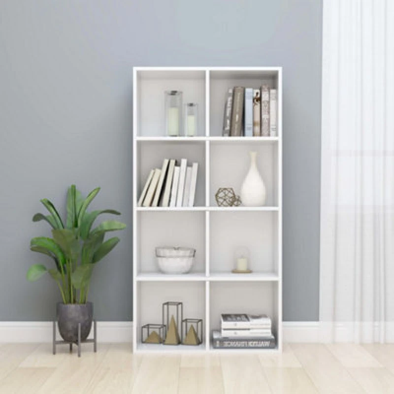 Image of Vidaxl Book Cabinet/sideboard High Gloss White 66X30X130 Cm Engineered Wood