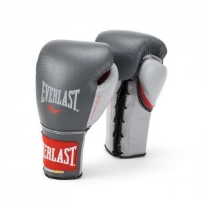 Image of Everlast Power Train Lace Boxing Gloves - Grey/Red