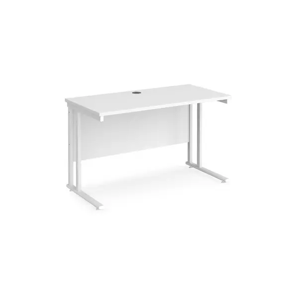Image of Maestro 25 Straight Desk White Frame and White Table Top - 1200mm