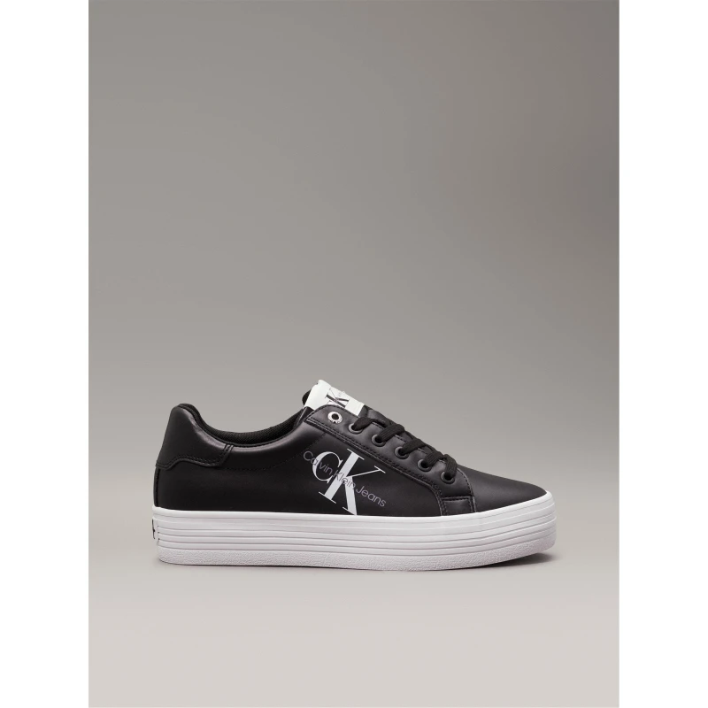 Image of Calvin Klein Jeans VULC FLATFORM LACEUP LOW LTH - Black 3.5