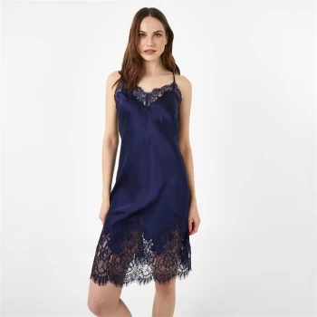 Image of Biba BIBA Silk and Lace Chemise - Midnight