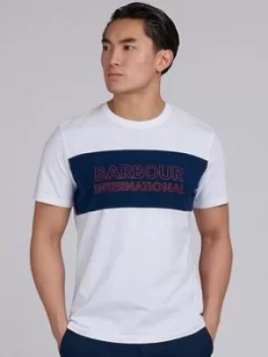 Image of Barbour International Panel Logo T-Shirt, White, Size L, Men