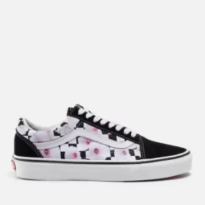 Image of Vans Womens Hibiscus Old Skool Suede and Canvas Trainers - 3