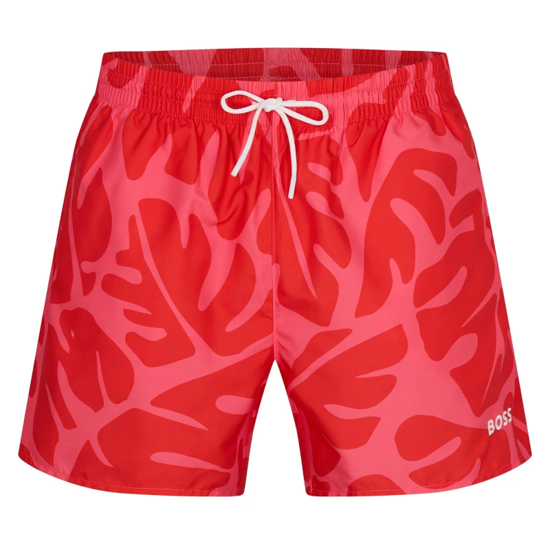 Image of Boss Mens Turtle Swim Shorts Dark Pink male S