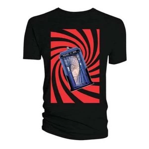 Image of Doctor Who - Tardis Swirl Mens Medium T-Shirt - Black