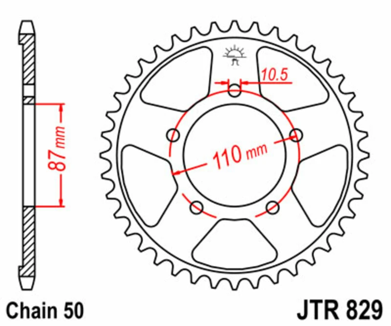 Image of JT SPROCKETS Steel Standard Rear Sprocket 829 - 530