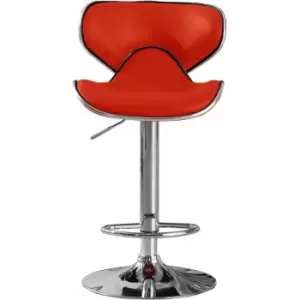 Image of Polsode Bar Stool PU Chrome & Red (2s)