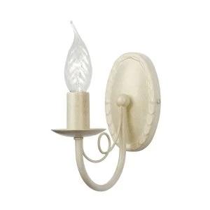 Image of 1 Light Indoor Candle Wall Light Gold, Ivory, E14
