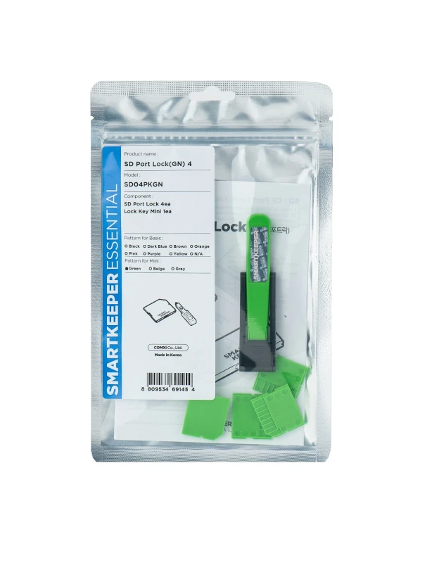 Image of Smartkeeper SD04PKGN port blocker SD card Green Plastic