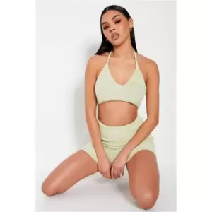Image of I Saw It First Green Marl Knitted Bralet Co-Ord - Green