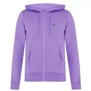 Image of Lacoste Logo Zip Hoodie - Purple