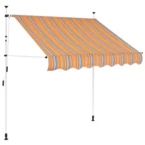 Image of Vidaxl Manual Retractable Awning 100cm Yellow And Blue Stripes