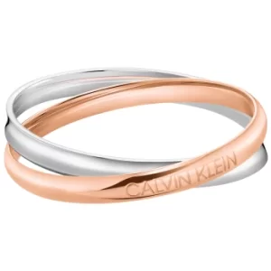 Image of Calvin Klein Stainless Steel Two-Tone Entwined Bangle KJDFPD20010M