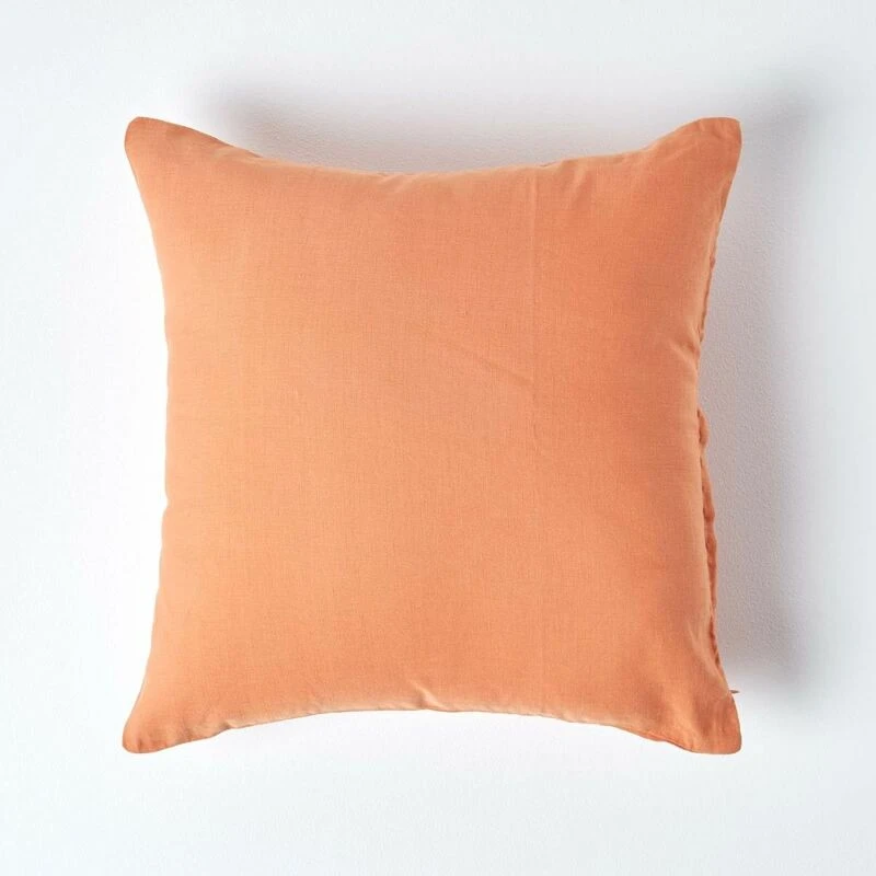 Image of Homescapes European Linen Pillowcase, 40 x 40cm Burnt Orange