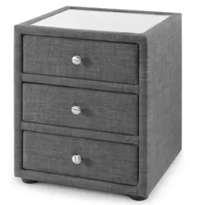 Image of Julian Bowen Sorrento 3 Drawer Bedside Slate Linen