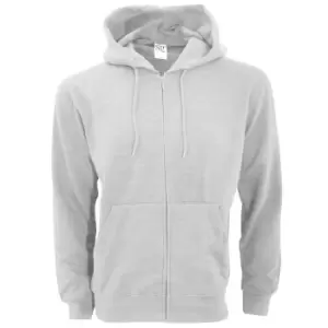 Image of SG Mens Plain Full Zip Hooded Sweatshirt (S) (Light Oxford)