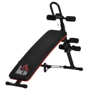 Image of HOMCOM Adjustable Sit-Up Bench Abdominal Strength Building w/ Bands for Home Gym