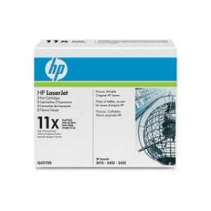 Image of HP 11X Black Laser Toner Ink Cartridge
