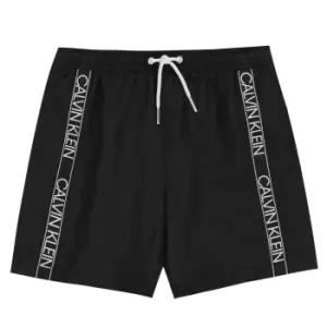 Image of Calvin Klein Jeans Medium Tape Swim Shorts - Black