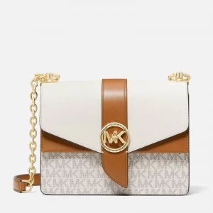 Image of Michael Kors Womens Greenwich Small Cross Body Bag - Vanilla/Acorn