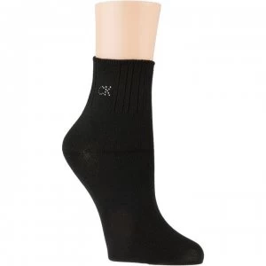 Image of Calvin Klein Crystal logo rib short socks - Black