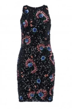 Image of French Connection Valerie Sparkle Sequinned Dress Black