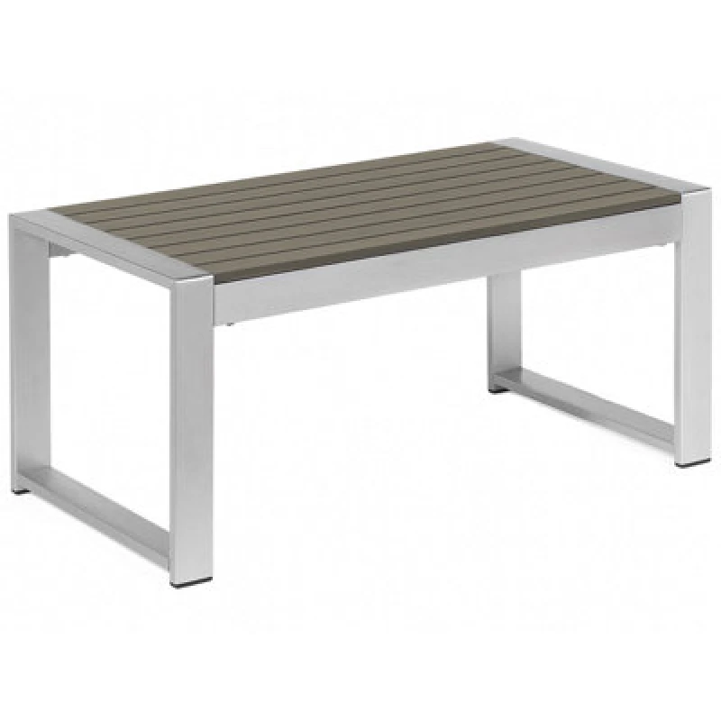 Image of Beliani Garden Coffee Table Salerno 90 Cm 50 Cm Metal Dark Grey