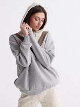 Image of Superdry Alchemy Chevron Hoodie - Grey Marl Size M Women