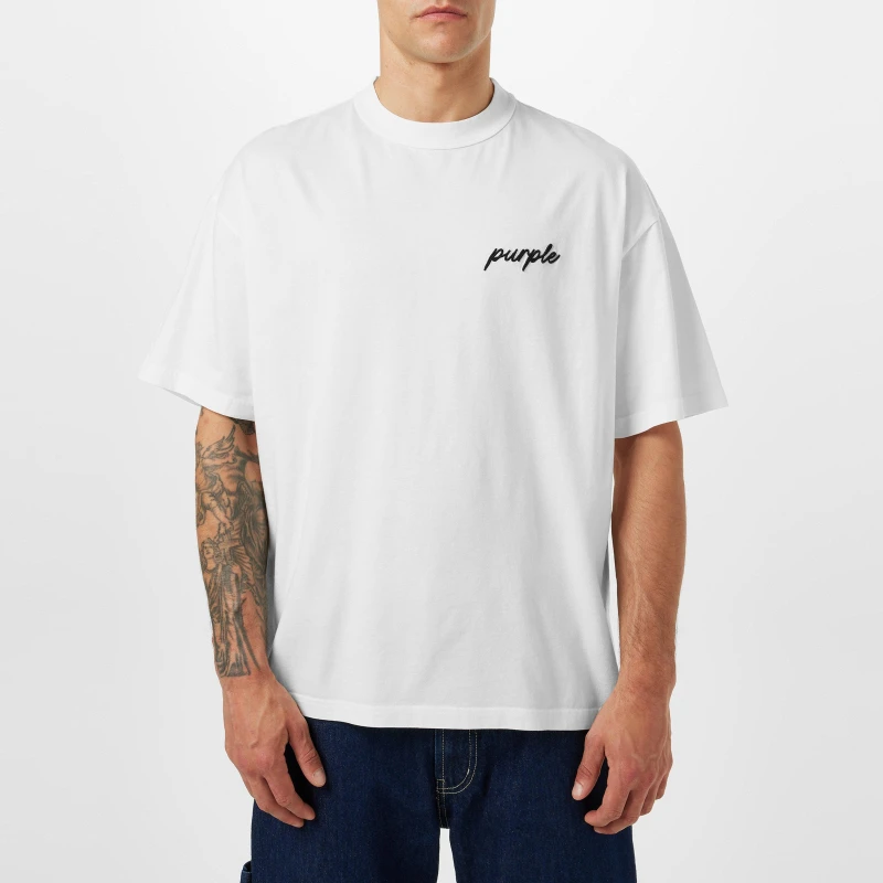 Image of Purple Brand Mens Oversized T-Shirt Off White male X Small