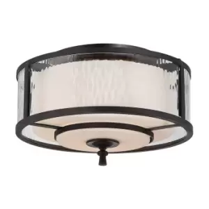 Image of 2 Bulb Flush Light Low Ceiling Dark Cherry LED E27 60W Bulb