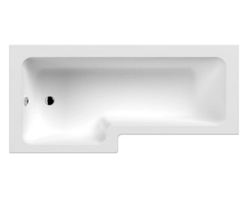 Image of NUIE Square L-Shaped Shower Bath 1800mm x 700mm/850mm - Left Handed (inc Leg Set) - Nuie NSK801S