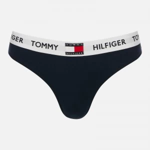 Image of Tommy Hilfiger Womens Original Cotton Thong - Navy Blazer - XS