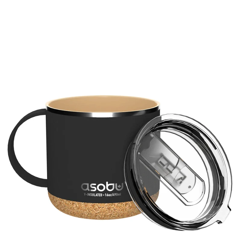 Image of asobu Infinite Double Wall Vacuum Insulated Mug Black 470ml Black