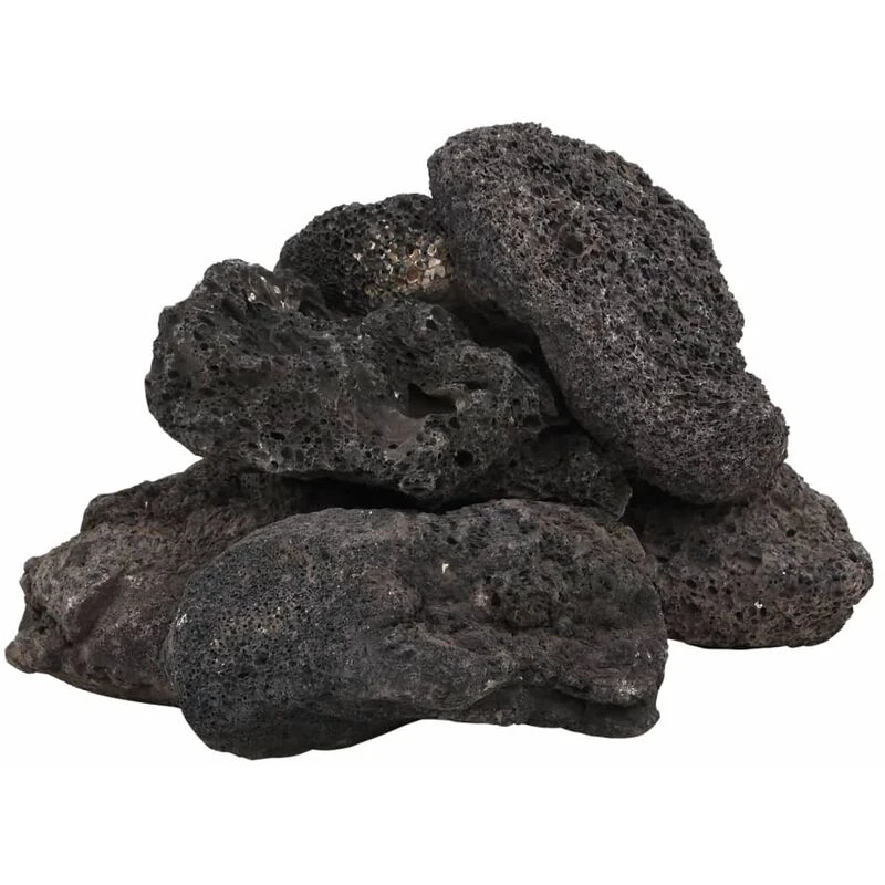 Image of vidaXL Volcanic Rocks 10KG Black 10-30 cm, Black 155325