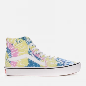Image of Vans Womens Tie-Dye Comfycush Sk8 Hi-Top Trainers - Orchid/True White - UK 3
