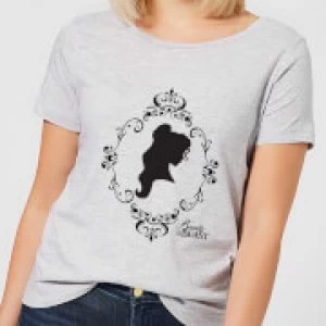 Image of Disney Beauty And The Beast Belle Silhouette Womens T-Shirt - Grey - S