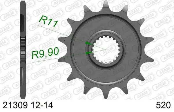 Image of AFAM Steel Standard Front Sprocket 21309 - 520