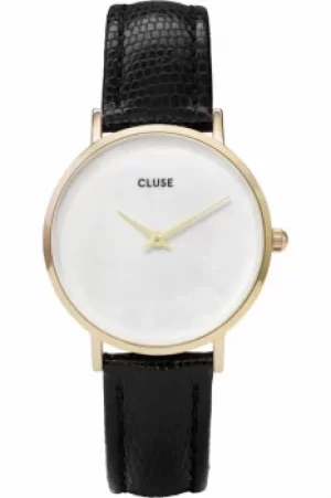 Image of Ladies Cluse Minuit La Perle Gold Lizard Watch CL30048
