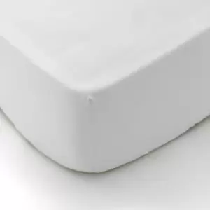 Image of Himeya 300 Thread Count Plain Dye Double Fitted Sheet, White