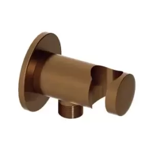 Image of round wall outlet & holder- Brushed Bronze