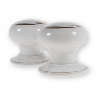Image of LocksOnline Goldline White Porcelain Mortice Door Knob Set