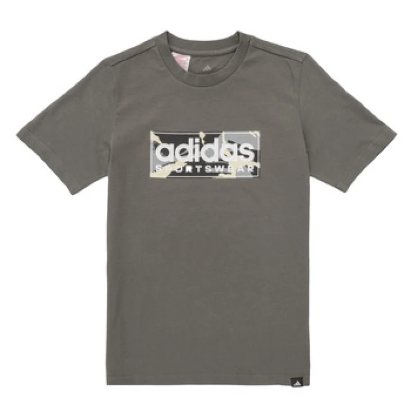 Image of adidas Logo T Shirt Junior Grey5/Blk/Wht unisex 11-12 Years