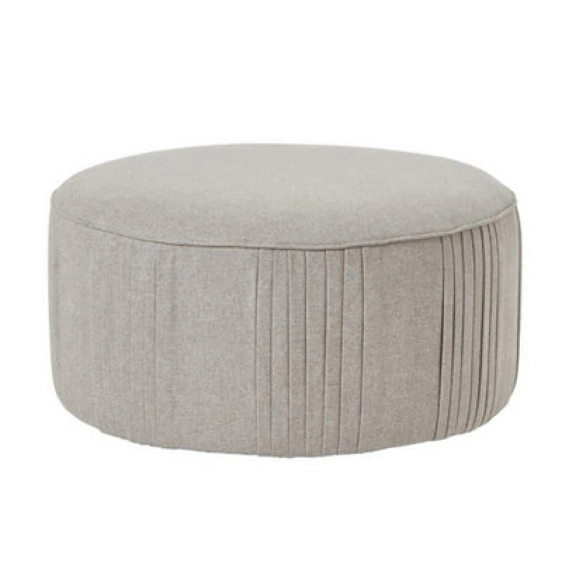 Image of Hill Interiors Lily Swivel Ottoman In Oatmeal Twill - Wood - L82 X W82 X H43 Cm