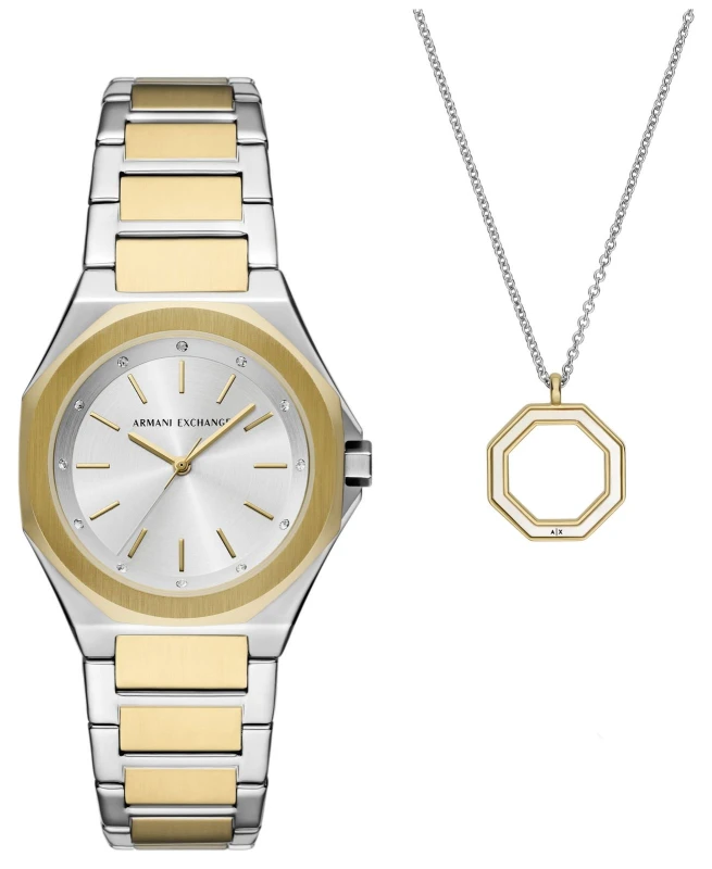 Image of Armani Exchange AX7161SET Womens Gift Set (34mm) Silver Watch