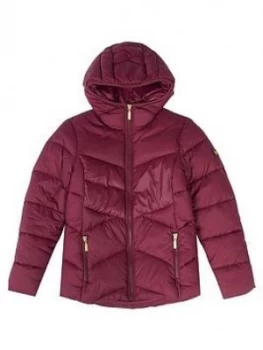 Image of Barbour International Girls Lydden Hooded Jacket - Port, Size 8-9 Years, Women