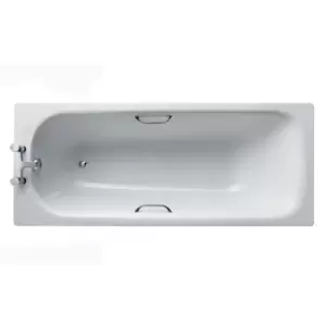 Image of Armitage Shanks Simplicity White Porcelain Enamelled Steel Square Bath Rectangular Bath (L)1700mm (W)700mm